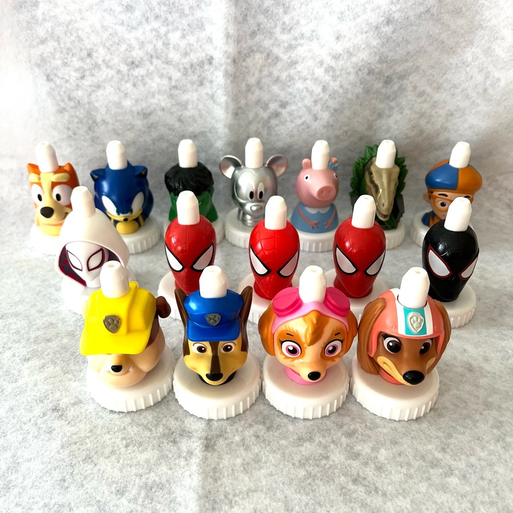 16 Collectible ~ Good 2 Grow ~ Juice Toppers ~ Including Spider-man